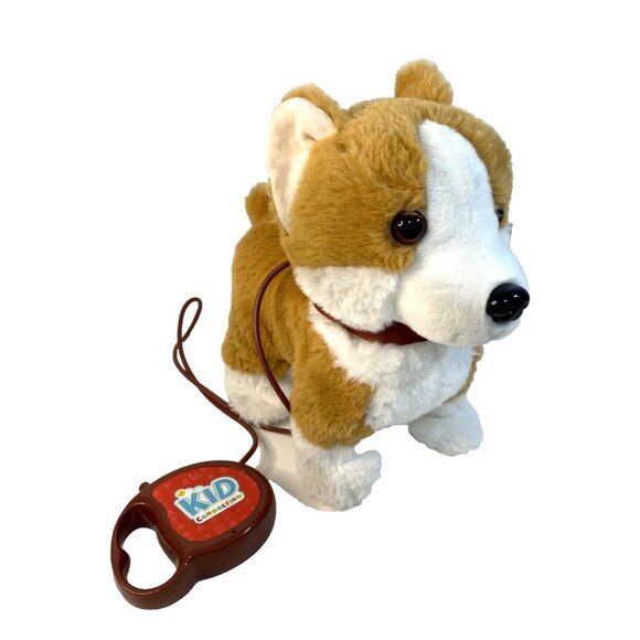 Kid Connection Walking Pet Dog Corgi Barks Tail Wags Brown White 10" Plush - Picture 1 of 9